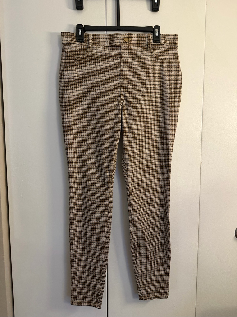Time and Tru Women's Tan Plaid Slim Pants